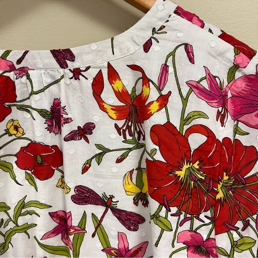 Talbots flowered cotton lightweight top   Size L/P - Picture 5 of 8